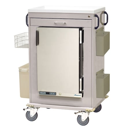 Harloff Malignant Hyperthermia Cart with 1.8 Cubic Feet Medical Grade Refrigerator, One Drawer, Key Lock MH5100K